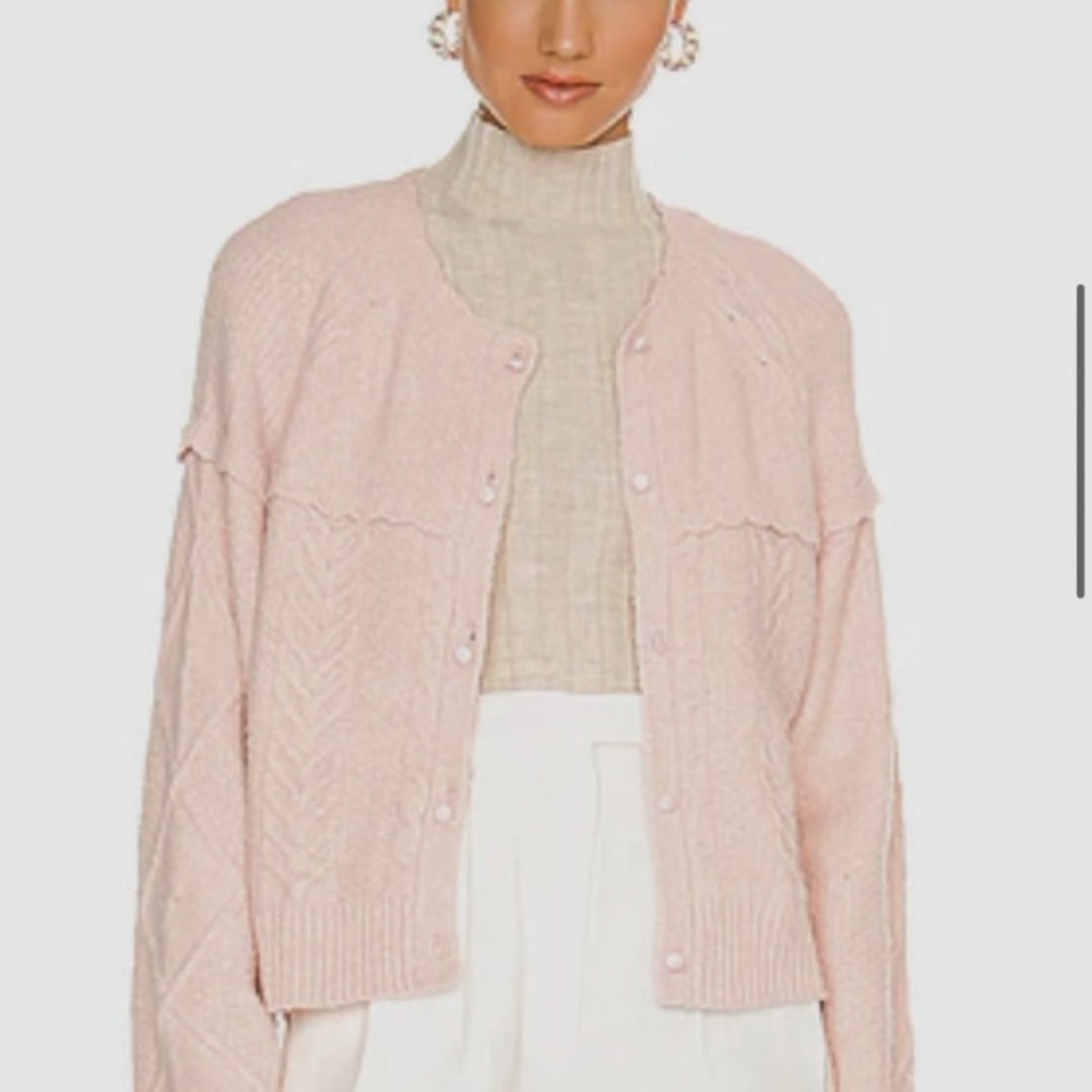 Central Park West Light Pink Cardigan bought online @ Revolve